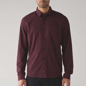 Lululemon Off The Chain Buttondown Cassis Red Long Sleeve Shirt